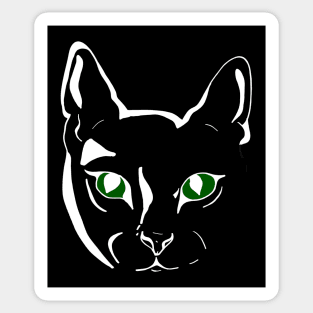 Cat face with green eyes Sticker